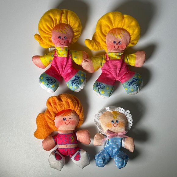Vintage 80s Fisher Price Smooshees Dolls Set Of 4 Baby Bonnie, Mary, Beth (B9) - Picture 1 of 7